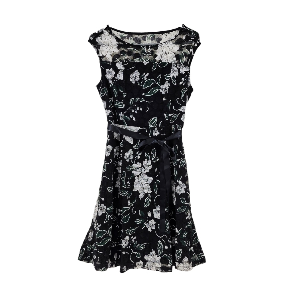 Candalite Women's Illusion Neckline Floral Mini Dress - MP